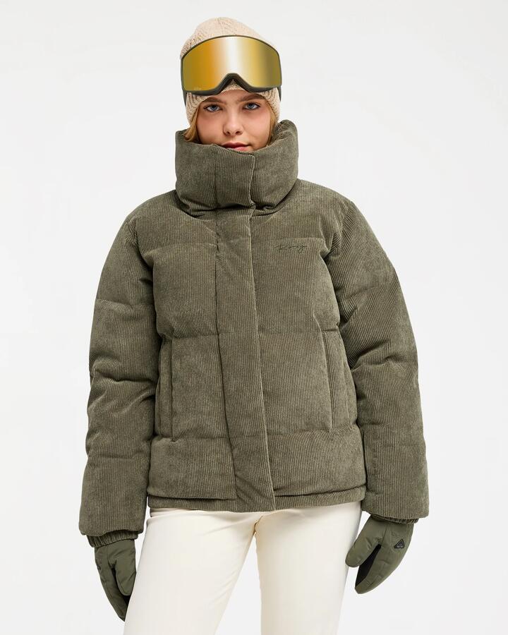 Image of Coats & Jackets. Product name - Roxy Womens Snow Winter Rebel Cord Snow Jacket Beetle in Beetle colour by brand - Roxy
