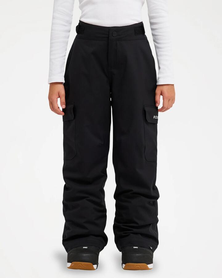 Image of a model wearing Pants. Product name - Roxy Girls 8-16 Banky Ice Girl Snow Pants True Black in True Black colour by brand - Roxy