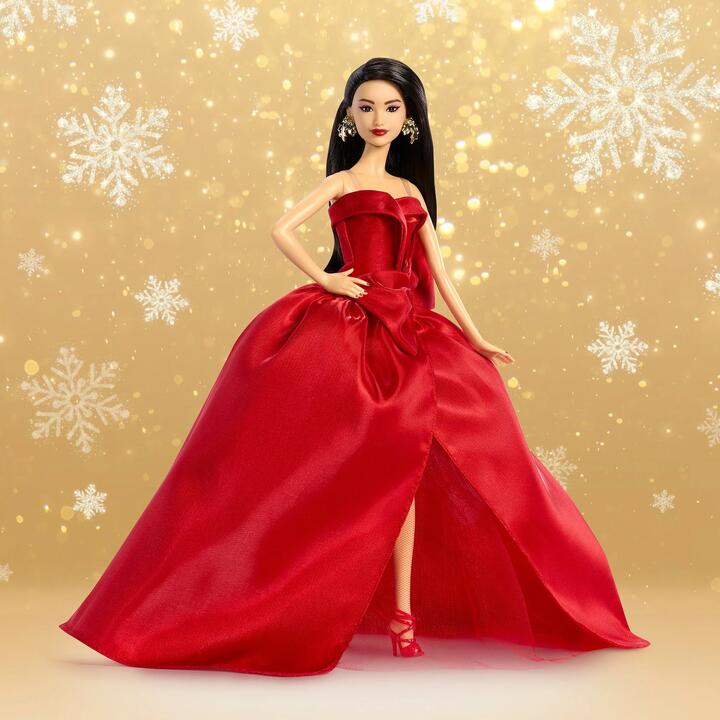 Image of Dolls. Product name - Barbie Signature 2026 Holiday Barbie Doll 4 in colour by brand - Barbie Signature