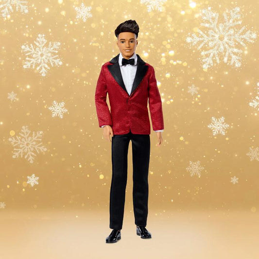 Image of Dolls. Product name - Barbie Signature 2026 Holiday Ken Doll 2 in colour by brand - Barbie Signature