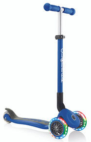 Image of Shoes. Product name - Globber Primo Foldable with Lights & Anodized T-Bar Navy Blue in colour by brand - Globber