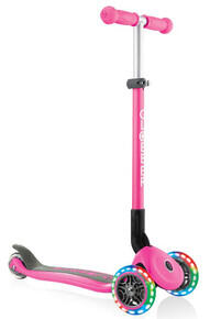 Image of Toys. Product name - Globber Primo Foldable Scooter with Lights -Neon Pink in colour by brand - GLOBBER