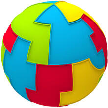 Image of Toys. Product name - Slida Snap N Wrap World 3D Sequential Interlocking Puzzle in colour by brand - Toymate