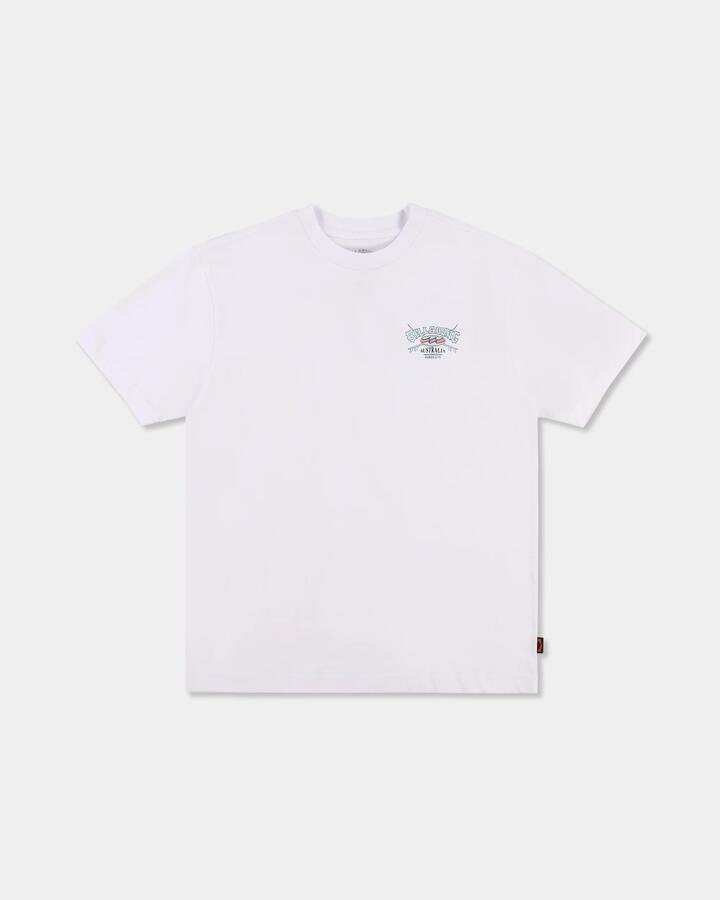 Image of T-Shirts. Product name - Billabong Boys 8-16 Boys Heritage Arch T-Shirt White in White colour by brand - Billabong