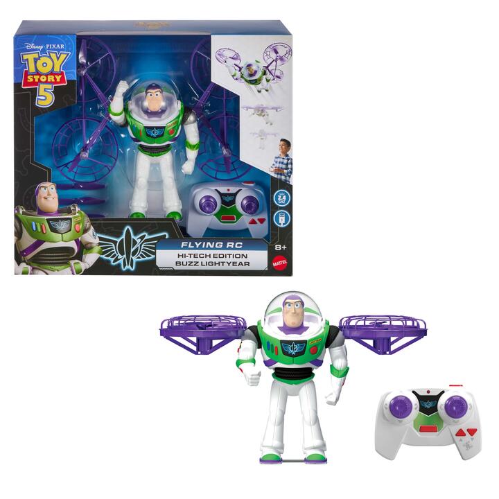 Image of Action Figures. Product name - Disney and Pixar Toy Story 5 Flying RC Hi-Tech Edition Buzz Lightyear Action Figure Remote Controlled in colour by brand - Disney Pixar Toy Story