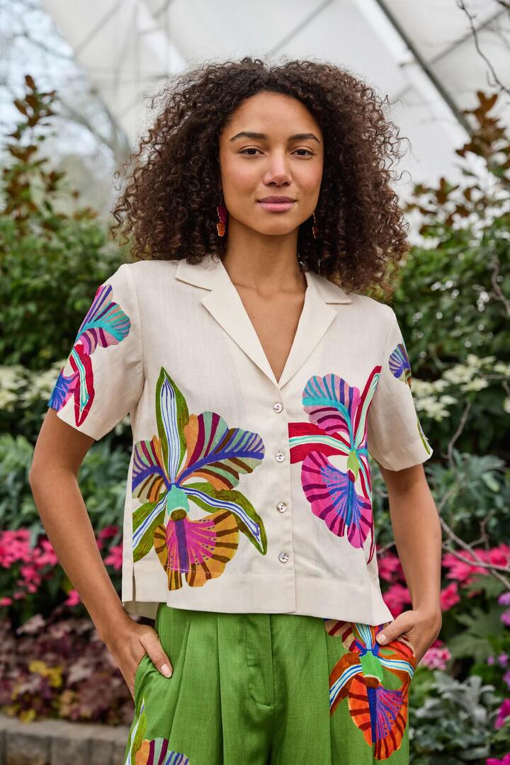 Image of Shirts. Product name - Orchid Print Shirt in Print colour by brand - Gorman