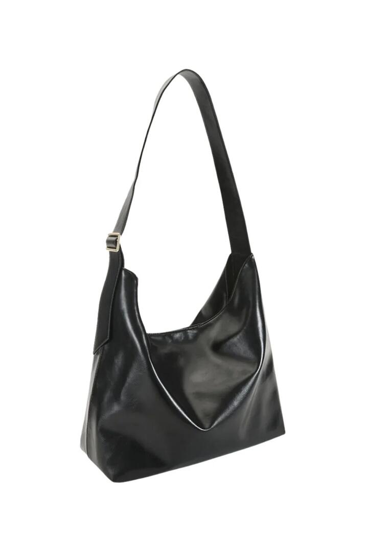 Image of Bags. Product name - Sisa Black Shine Slouch Shoulder Bag in Black colour by brand - Billini