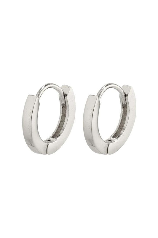 Image of Jewelry. Product name - Arnelle Mini Silver Plated Hoop Huggy Earrings in Silver colour by brand - Pilgrim
