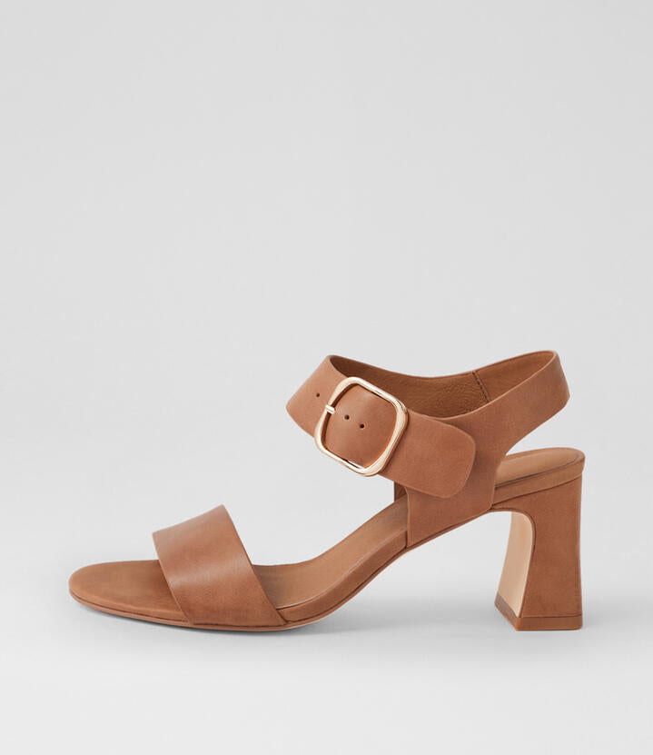 Image of Sandals. Product name - Bron Tan Leather Sandals in Tan colour by brand - MIDAS