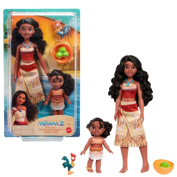 Image of Dolls. Product name - Disney Moana 2 Moana & Simea Sister Set in colour by brand - Disney Moana