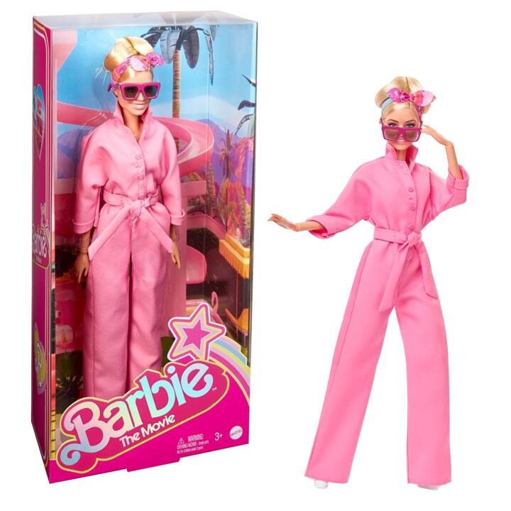 Image of Dolls. Product name - Barbie Movie Margot Robbie Doll In Pink Power Jumpsuit in colour by brand - Barbie Signature