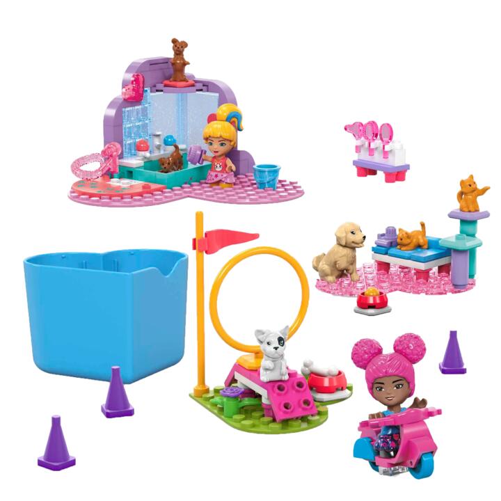 Image of Toys. Product name - Mega Barbie Colour Reveal Train 'N Wash Pets in colour by brand - MEGA
