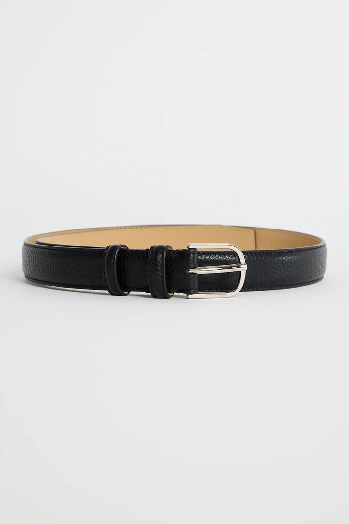 Image of Hair Accessories. Product name - Luna Black Leather Silver Buckle Belt in Black colour by brand - Among the Brave
