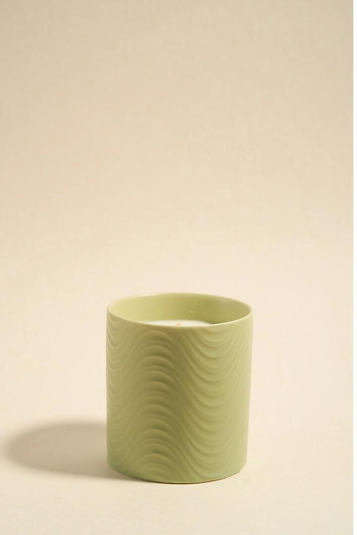 Image of Perfumes & Colognes. Product name - Wavy Sage Ceramic Scented Candle in colour by brand - Flo's Home