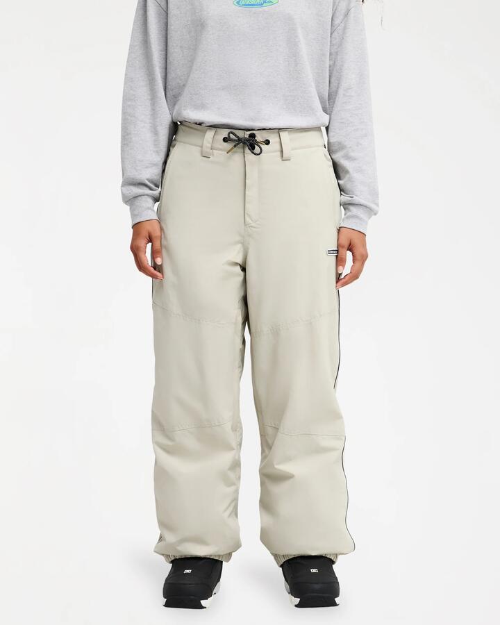Image of a model wearing Pants. Product name - Quiksilver Womens Cascada 10K Snow Pants Peyote in Peyote colour by brand - Quiksilver