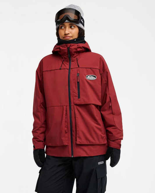 Image of Coats & Jackets. Product name - Quiksilver Womens Impact 20K Snow Jacket Oxblood Red in Oxblood Red colour by brand - Quiksilver