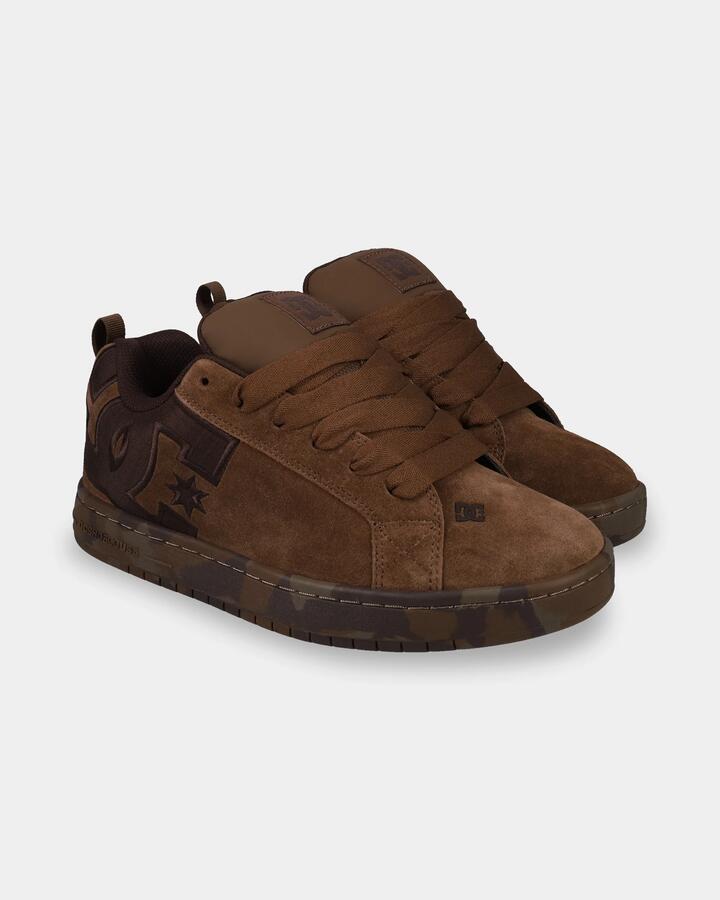 Image of Shoes. Product name - DC Shoes Mens Court Graffik Se Skate Shoes Brown/Brown in Brown/Brown colour by brand - DC Shoes