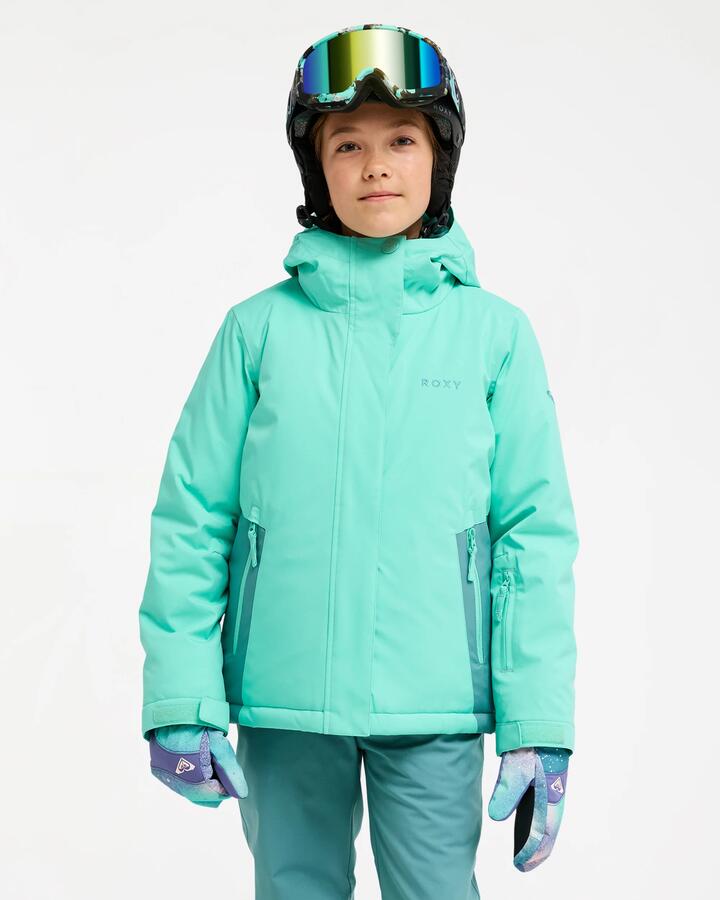 Image of Coats & Jackets. Product name - Roxy Girls 8-16 Snowflare Girl Snow Jacket Opal in Opal colour by brand - Roxy