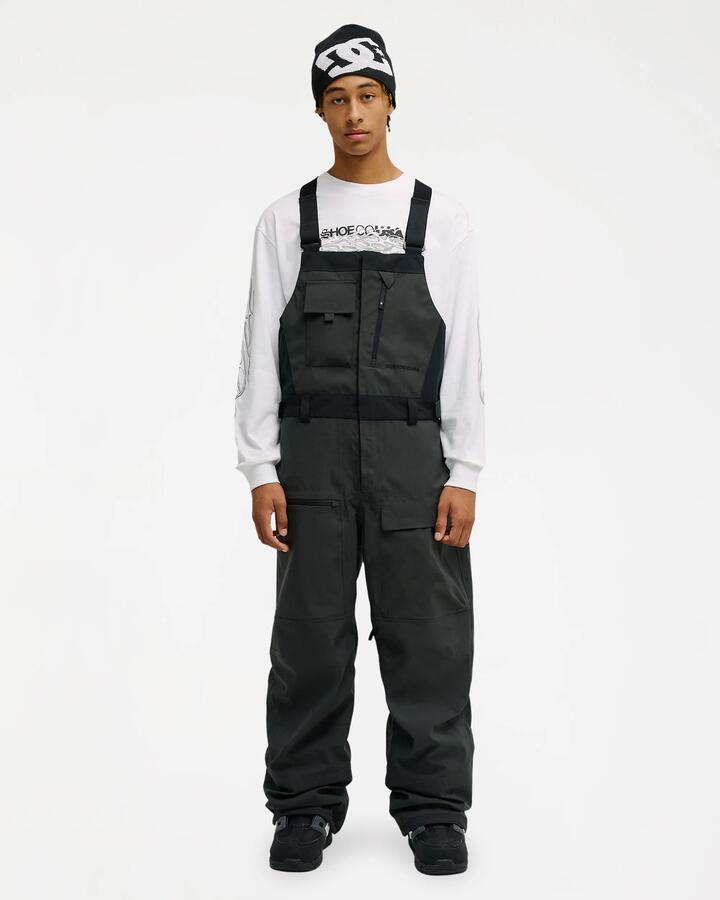 Image of Shoes. Product name - DC Shoes Mens Storm Division 3L 30K Bib Snow Pants Black in Black colour by brand - DC Shoes