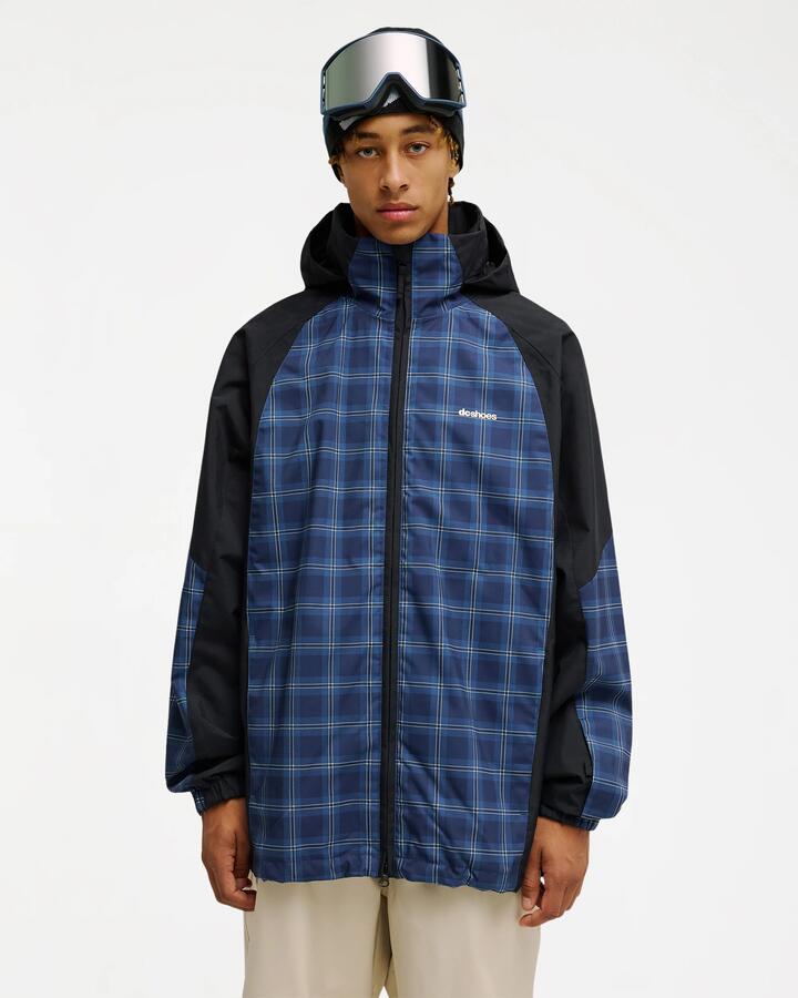 Image of Coats & Jackets. Product name - DC Shoes Mens Trackstar 10K Snow Jacket Bluebird Plaid in Bluebird Plaid colour by brand - DC Shoes