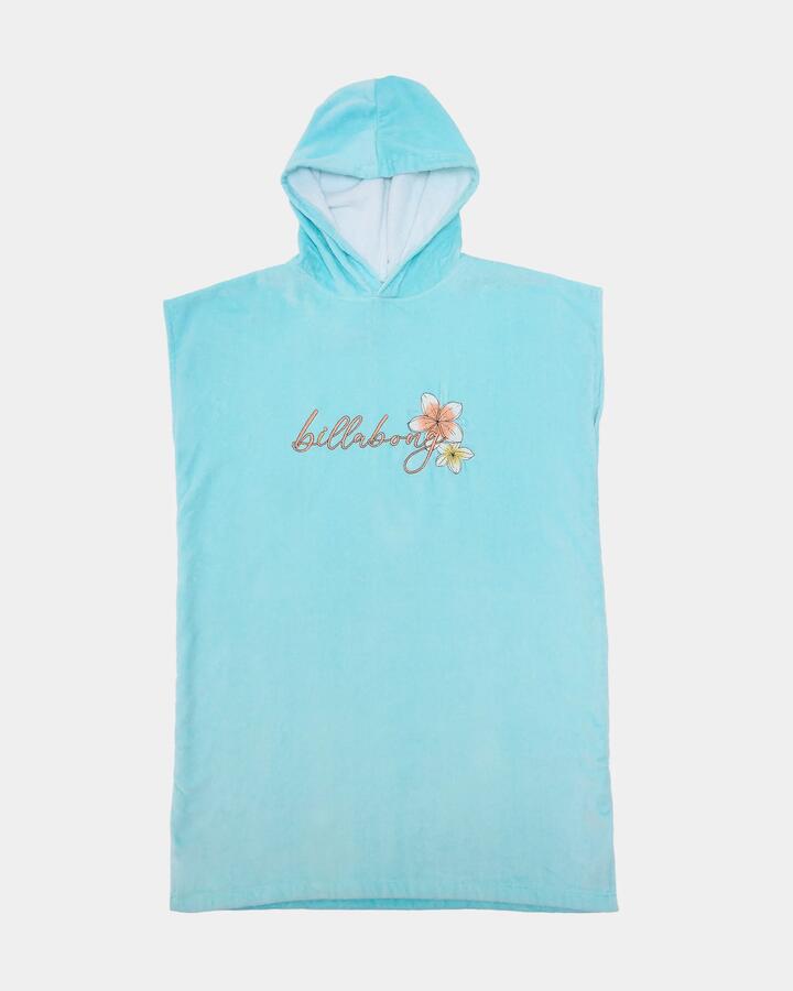 Image of Towels. Product name - Billabong Girls 8-16 Dream Petal Hooded Towel Aqua in Aqua colour by brand - Billabong