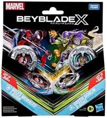 Image of Action Figures. Product name - Beyblade X Marvel Miles Morales & Green Goblin in colour by brand - Toymate