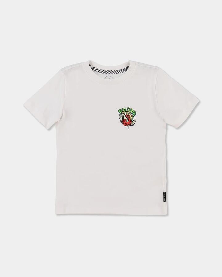 Image of T-Shirts. Product name - Volcom Boys 2-7 Snaky T-Shirt White in White colour by brand - Volcom