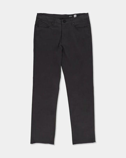 Image of a model wearing Pants. Product name - Volcom Mens V Solver Twill Pants Stealth in Stealth colour by brand - Volcom