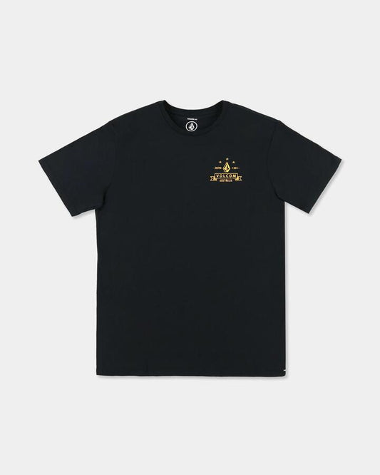 Image of T-Shirts. Product name - Volcom Mens Volkomoala T-Shirt Black in Black colour by brand - Volcom