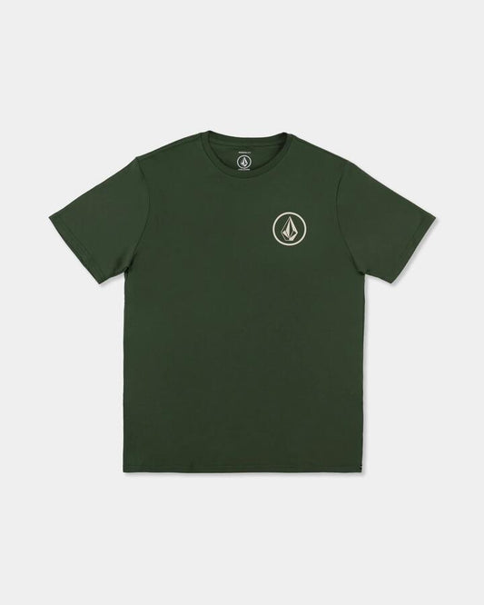 Image of T-Shirts. Product name - Volcom Mens Mfo Mini Circlestone T-Shirt Dark Pine in Dark Pine colour by brand - Volcom