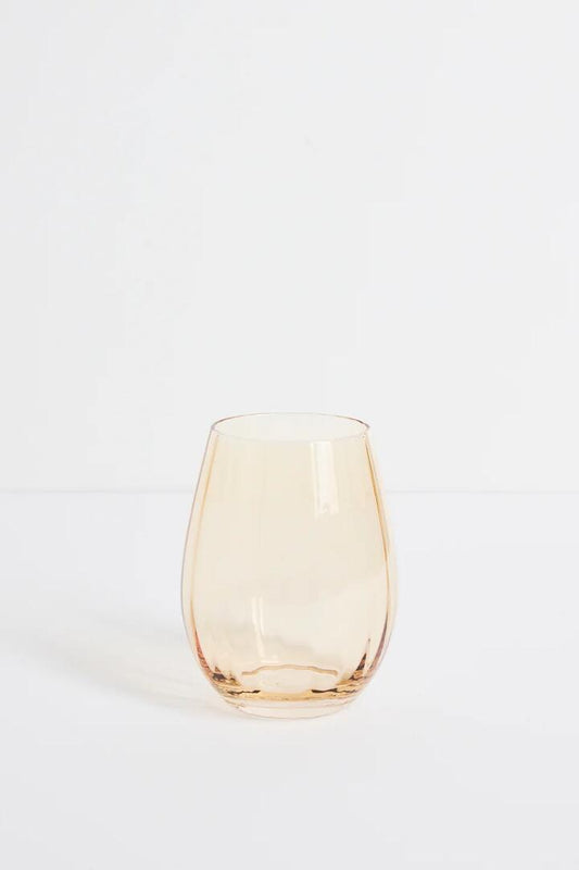 Image of Kitchen & Dining. Product name - Ripple Light Amber Stemless Glass in colour by brand - Willow & Mae