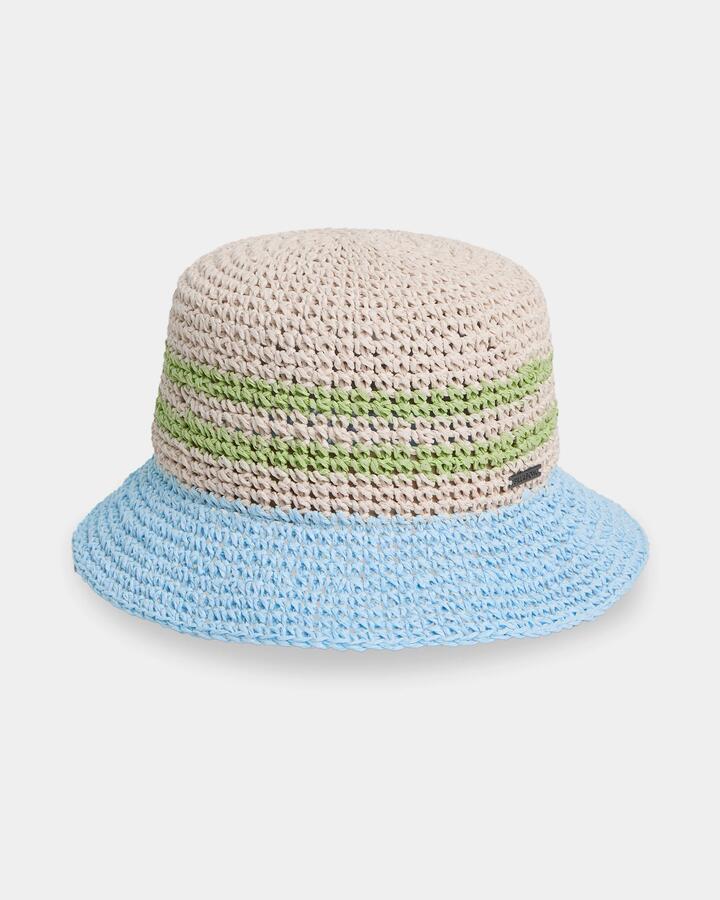 Image of Hats. Product name - Surf Dive 'n Ski Womens Beach Club Straw Bucket Hat Multi in Multi colour by brand - Surf Dive 'n Ski