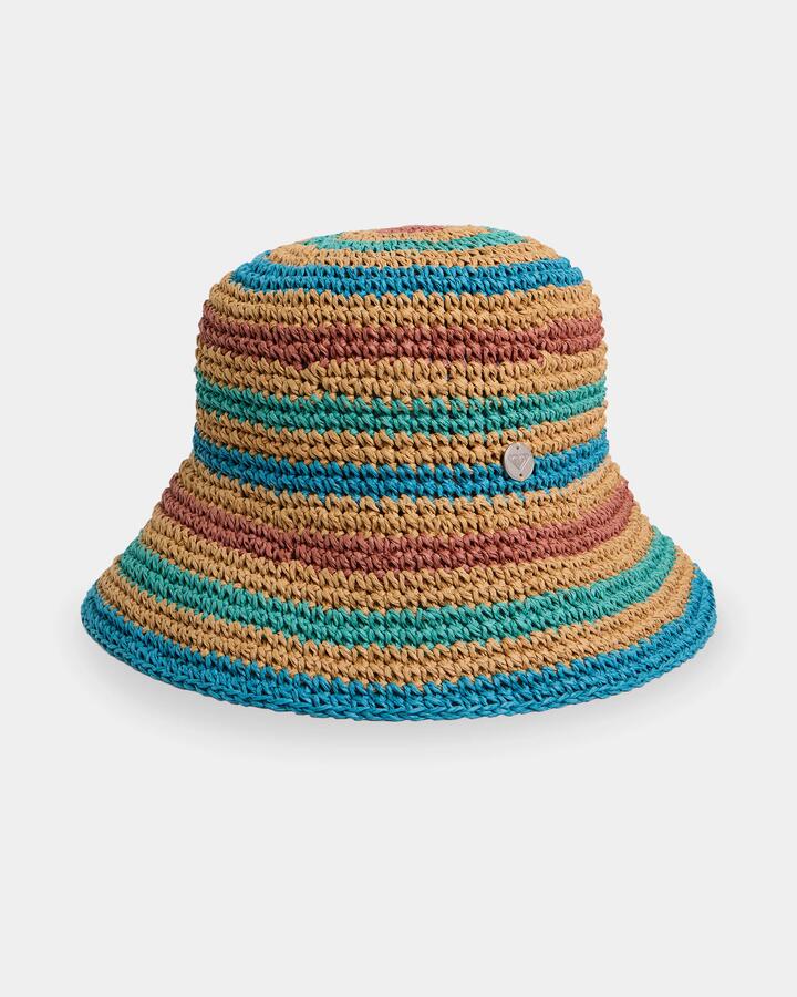 Image of Hats. Product name - Surf Dive 'n Ski Womens Dunes Straw Bucket Hat Blue Moon in Blue Moon colour by brand - Surf Dive 'n Ski
