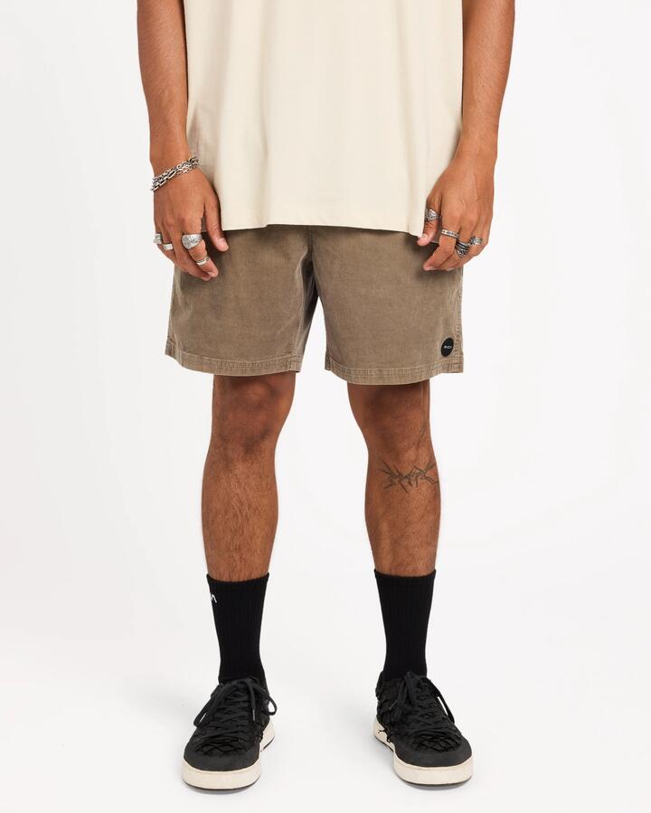 Image of a model wearing Shorts. Product name - Surf Dive 'n Ski Mens Escape Ii Corduroy Shorts Mushroom in Mushroom colour by brand - Surf Dive 'n Ski
