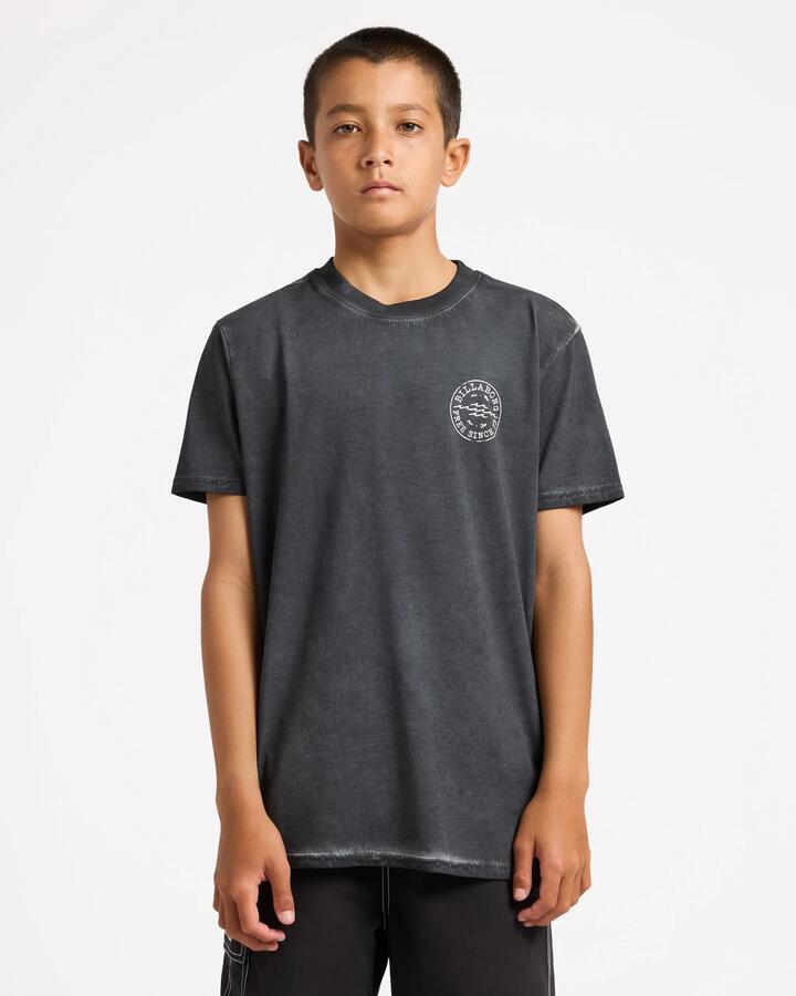 Image of T-Shirts. Product name - Surf Dive 'n Ski Boys 8-16 Big Wave Daz T-Shirt Black in Black colour by brand - Surf Dive 'n Ski