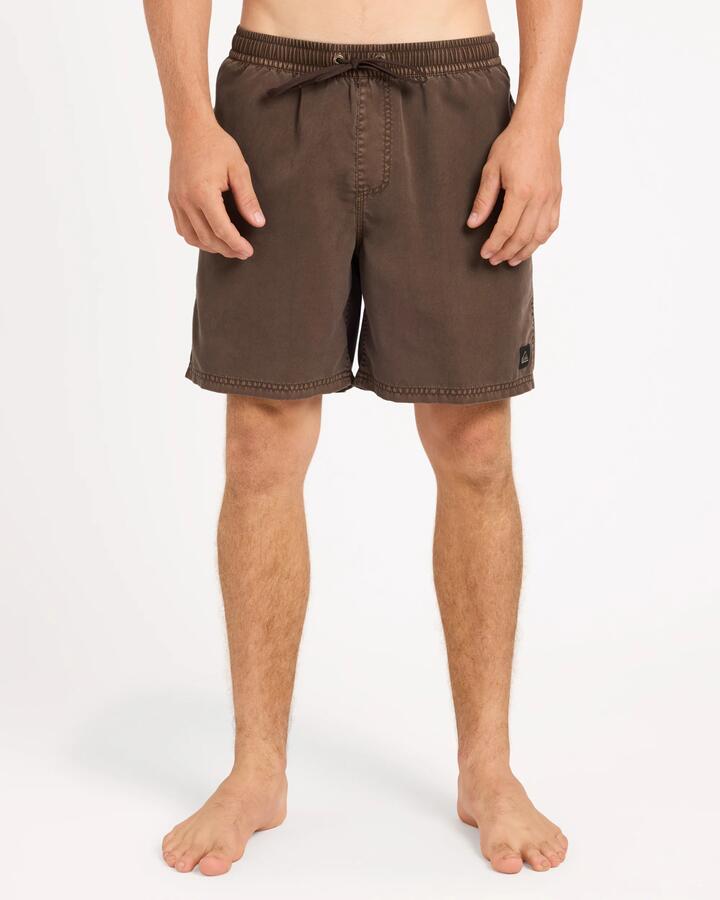 Image of a model wearing Shorts. Product name - Surf Dive 'n Ski Mens Everyday Surfwash 17" Volley Shorts Java in Java colour by brand - Surf Dive 'n Ski