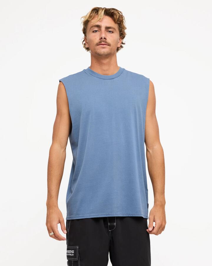 Image of a model wearing Tops. Product name - Surf Dive 'n Ski Mens Premium Wave Wash Muscle North Sea in North Sea colour by brand - Surf Dive 'n Ski