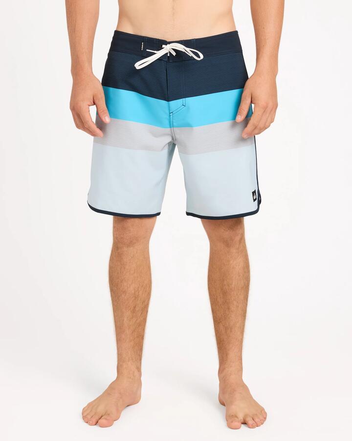 Image of Swimwear. Product name - Surf Dive 'n Ski Mens Surfsilk Scallop 18" Boardshorts Navy in Navy colour by brand - Surf Dive 'n Ski