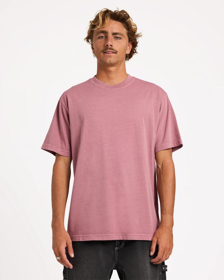 Image of T-Shirts. Product name - Surf Dive 'n Ski Mens Premium Wave Wash T-Shirt Red Dahlia in Red Dahlia colour by brand - Surf Dive 'n Ski