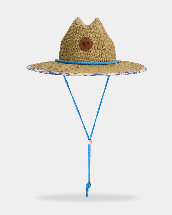 Image of Hats. Product name - Surf Dive 'n Ski Girls 8-16 Pina To My Colada Straw Hat Marina in Marina colour by brand - Surf Dive 'n Ski