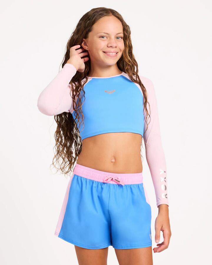 Image of Swimwear. Product name - Surf Dive 'n Ski Girls 8-16 Get The Move Boardshorts Marina in Marina colour by brand - Surf Dive 'n Ski