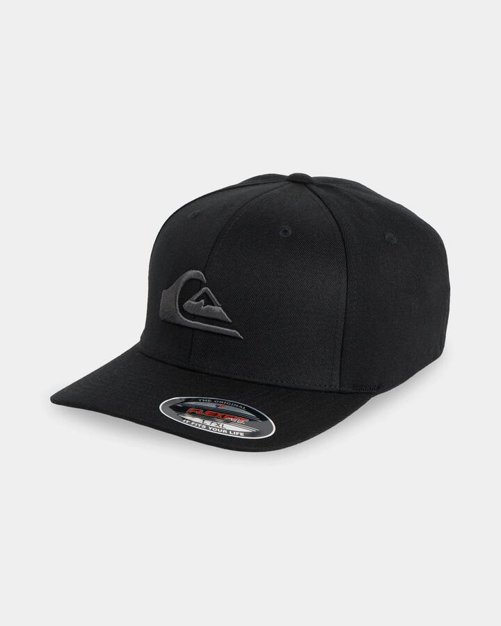 Image of Hats. Product name - Surf Dive 'n Ski Mens Mountain And Wave Stretchfit Cap Black in Black colour by brand - Surf Dive 'n Ski