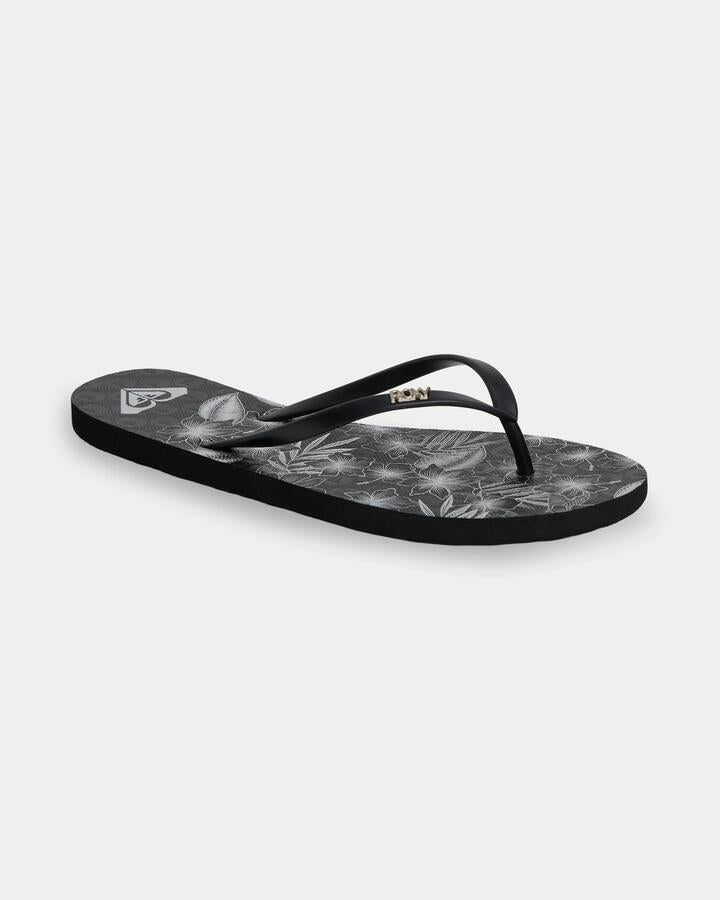 Image of Sandals. Product name - Surf Dive 'n Ski Womens Viva Stamp Ii Thongs Black/Silver in Black/Silver colour by brand - Surf Dive 'n Ski