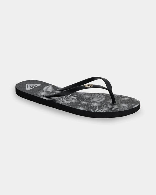 Image of Sandals. Product name - Surf Dive 'n Ski Womens Viva Stamp Ii Thongs Black/Silver in Black/Silver colour by brand - Surf Dive 'n Ski