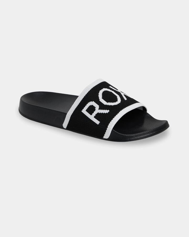 Image of Slippers. Product name - Surf Dive 'n Ski Womens Slippy Slides Black/White in Black/White colour by brand - Surf Dive 'n Ski