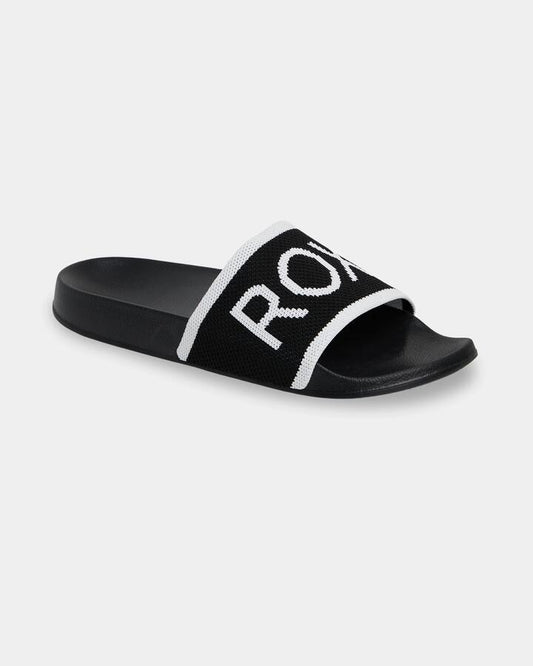 Image of Slippers. Product name - Surf Dive 'n Ski Womens Slippy Slides Black/White in Black/White colour by brand - Surf Dive 'n Ski