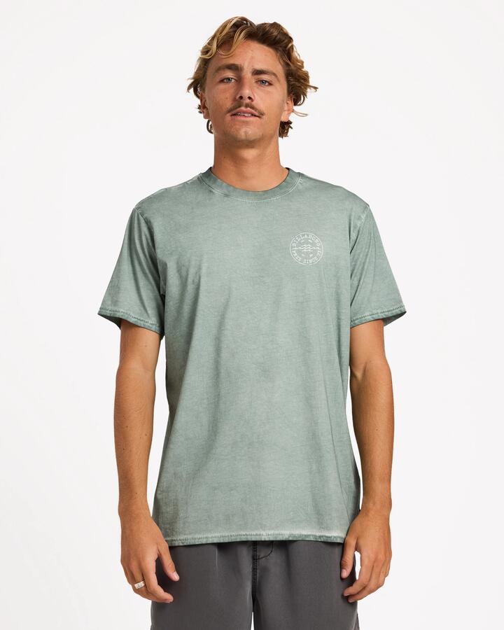 Image of T-Shirts. Product name - Surf Dive 'n Ski Mens Big Wave Daz T-Shirt Silt Green in Silt Green colour by brand - Surf Dive 'n Ski