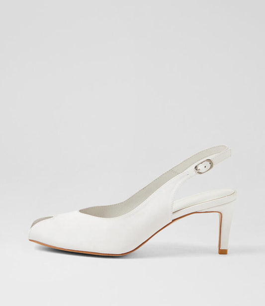 Image of Sandals. Product name - Bouquets White Satin Sandals in White colour by brand - MOLLINI