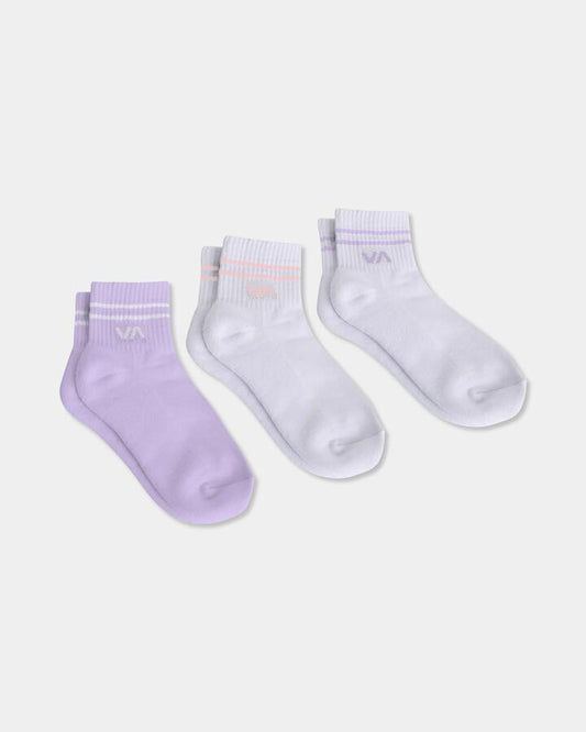 Image of Socks. Product name - Surf Dive 'n Ski Womens Va Mini Crew 3 Pack Socks Lilac in Lilac colour by brand - Surf Dive 'n Ski