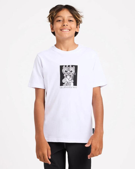 Image of T-Shirts. Product name - Surf Dive 'n Ski Boys 8-16 Marakihau T-Shirt White in White colour by brand - Surf Dive 'n Ski